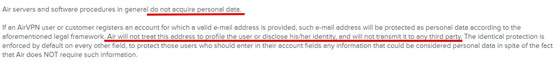 AirVPN logging policy