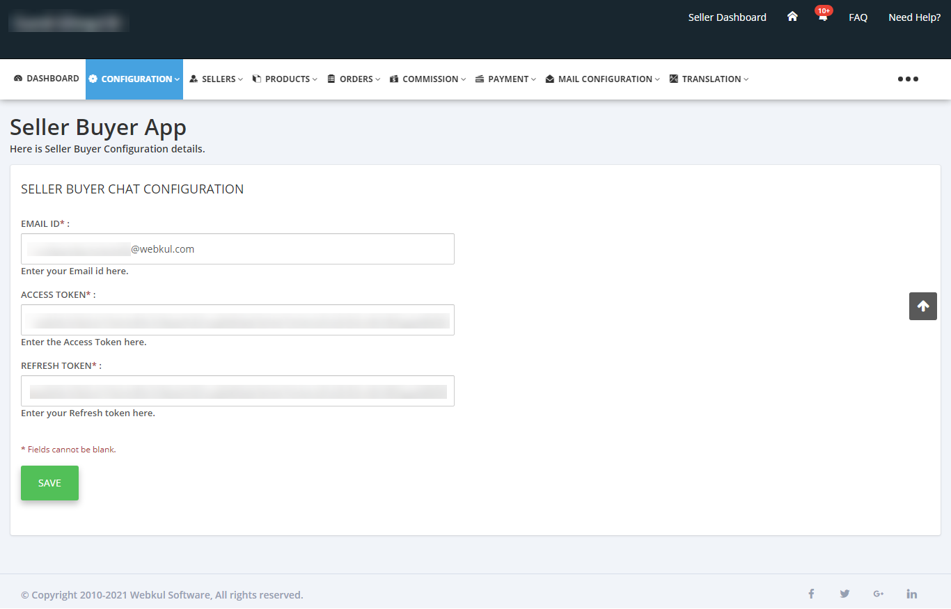 seller buyer chat feature